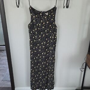 Vintage Floral Black Dress